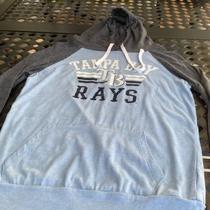 Tampa Bay Rays Light Blue and grey Hoodie along Sleeve Excellent Condition